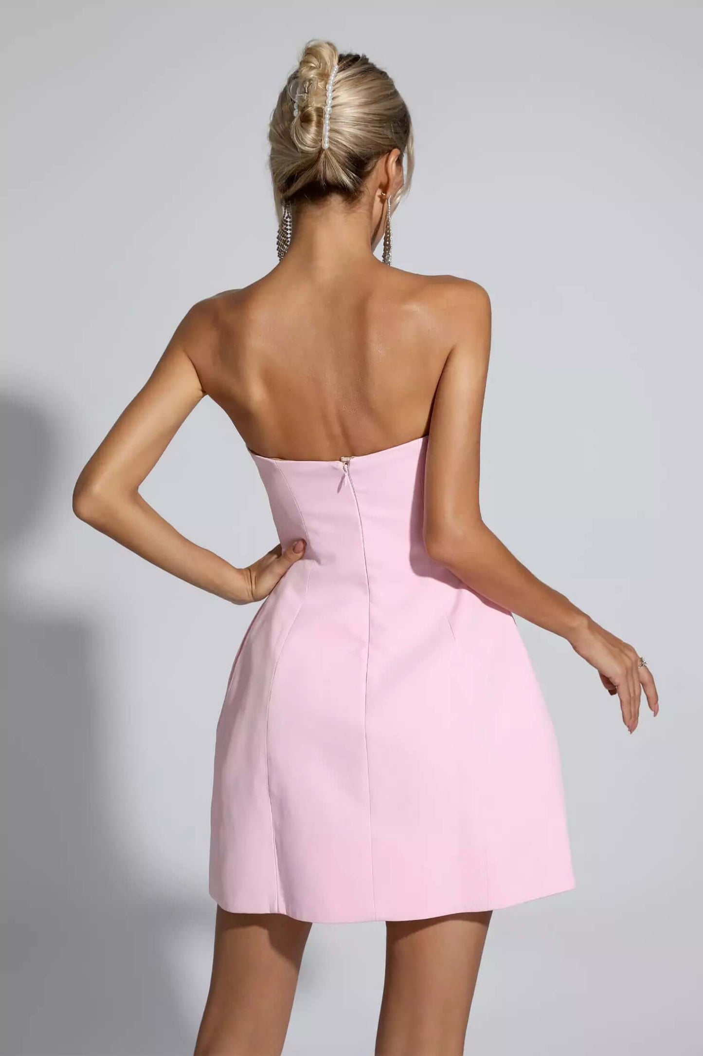 Sexy Strapless Cut Out Bow Dress - Lavinia