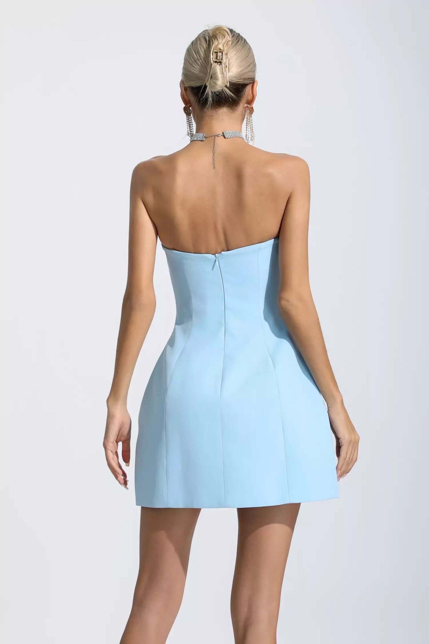 Sexy Strapless Cut Out Bow Dress - Lavinia