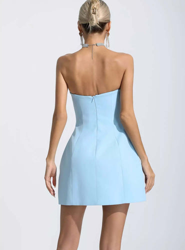 Sexy Strapless Cut Out Bow Dress - Lavinia