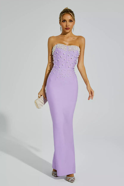 Strapless Pearl Mermaid Dress - Rovena