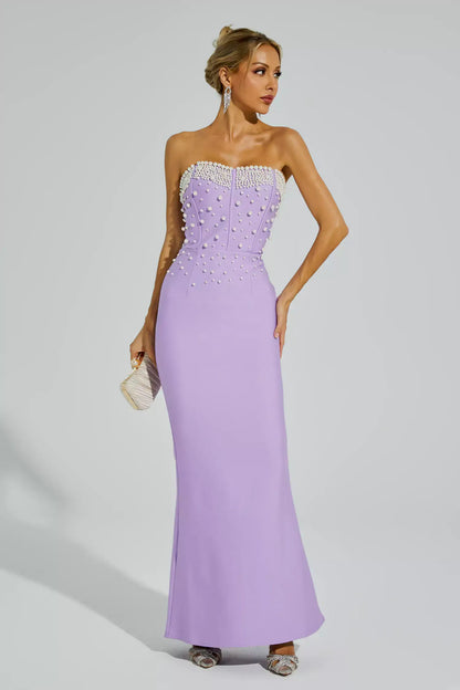 Strapless Pearl Mermaid Dress - Rovena