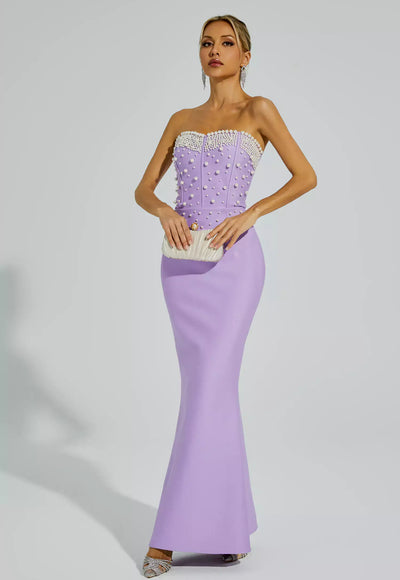 Strapless Pearl Mermaid Dress - Rovena