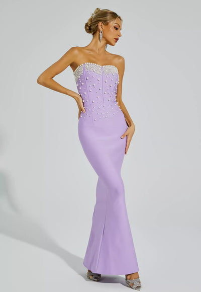 Strapless Pearl Mermaid Dress - Rovena