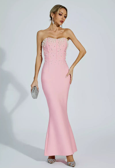 Strapless Pearl Mermaid Dress - Rovena