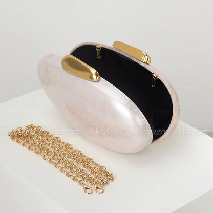 Oval Pearl Shaped Clutch - Kory