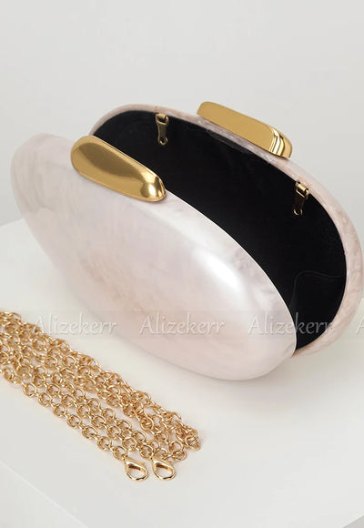 Oval Pearl Shaped Clutch - Kory