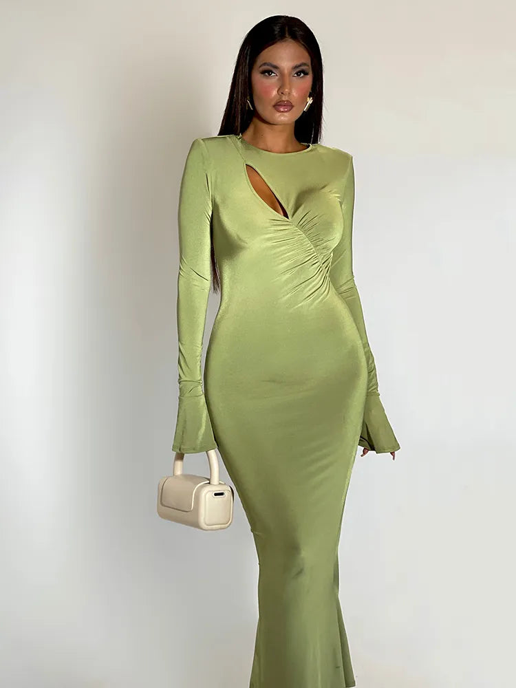 Sexy Bodycon Long Sleeve Cut Out Dress - Beatrice