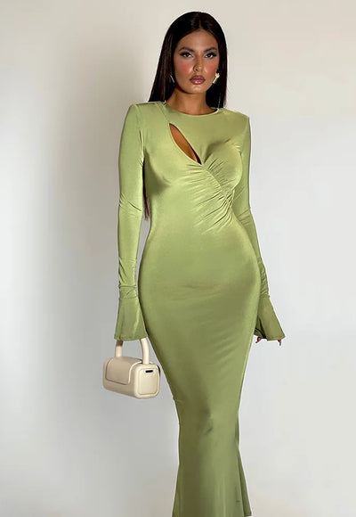 Sexy Bodycon Long Sleeve Cut Out Dress - Beatrice