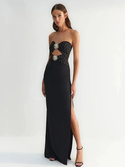 Strapless Hollow Diamond Dress - Arielle