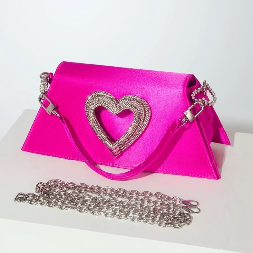 Heart Shaped Satin Handbags - Livian