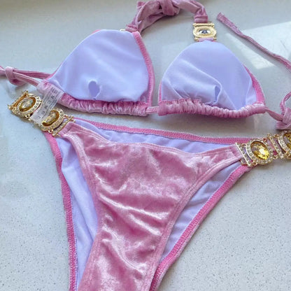 Velvet Luxury Rhinestone Bikini - Daniella