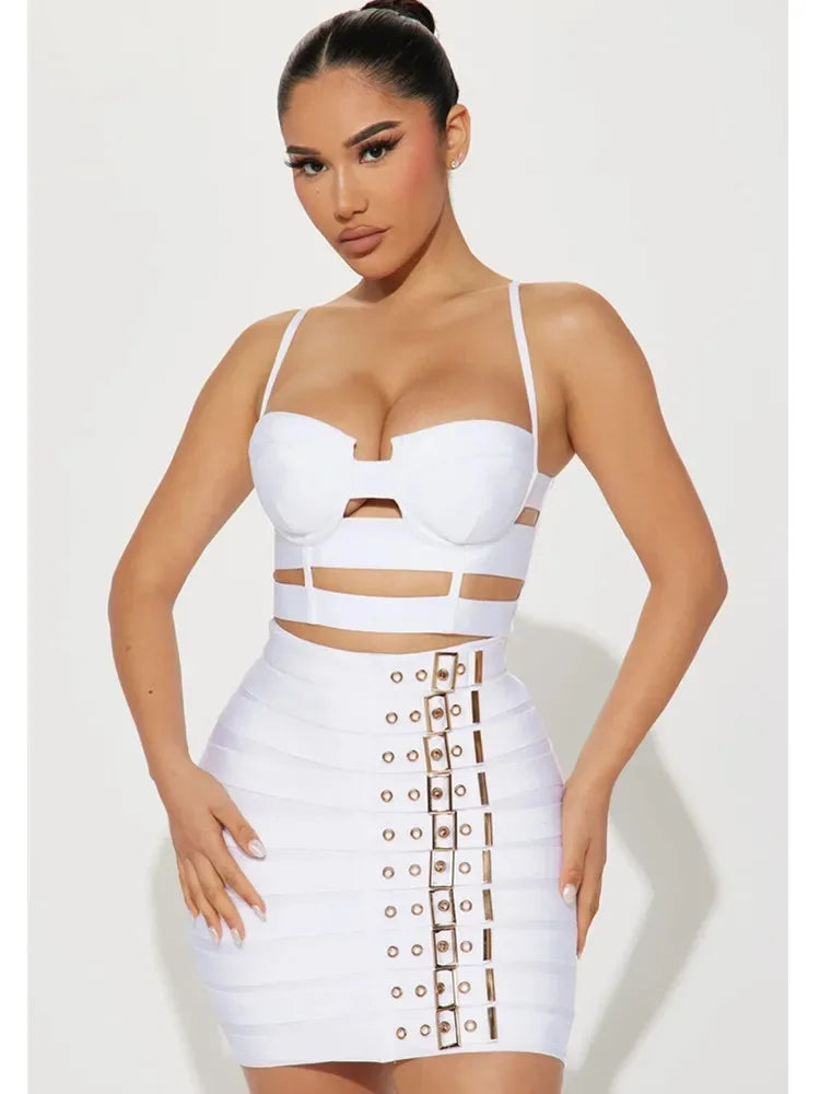 Cut Out Metal Belt Set - Lidie