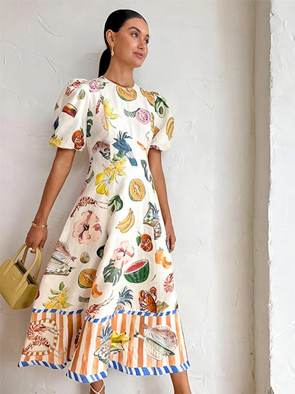 Puff Sleeve Dress - Fruitale