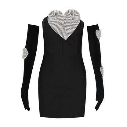 Heart Off Shoulder Shine Dress - Giulia