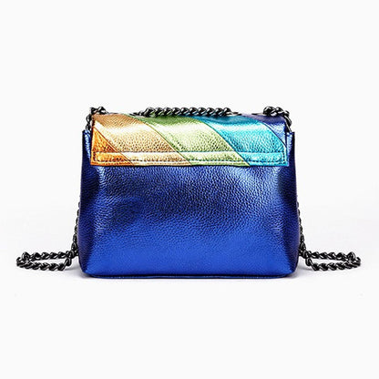 Spliced Chain Crossbody Bag - Rainbow