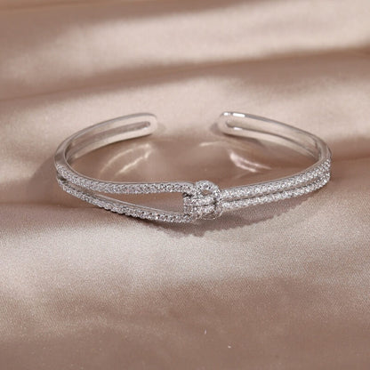 Luxury full zircon knot bracelet - Galia