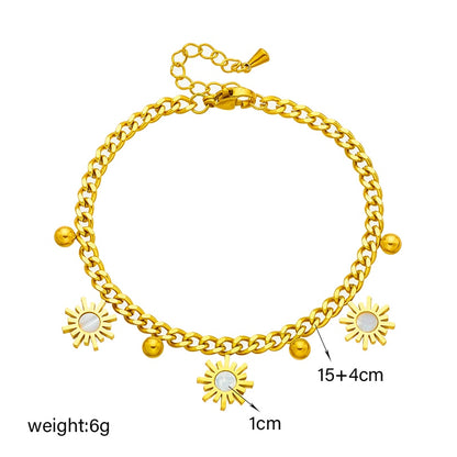 Gold Color Beads Charm Bracelet