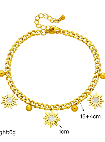 Gold Color Beads Charm Bracelet