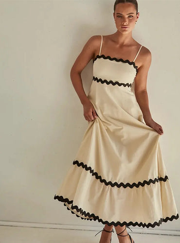 Contrast Elegant Loose Dress - Bella