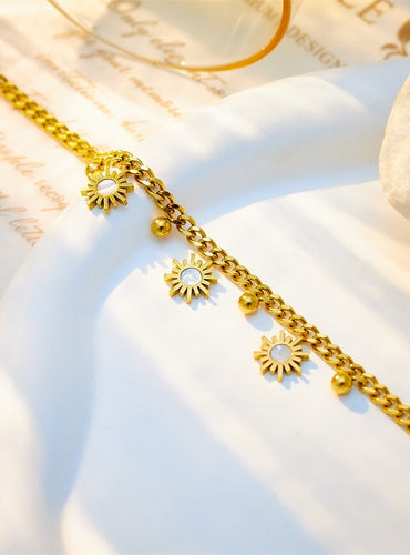 Gold Color Beads Charm Bracelet