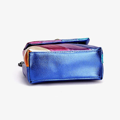 Spliced Chain Crossbody Bag - Rainbow