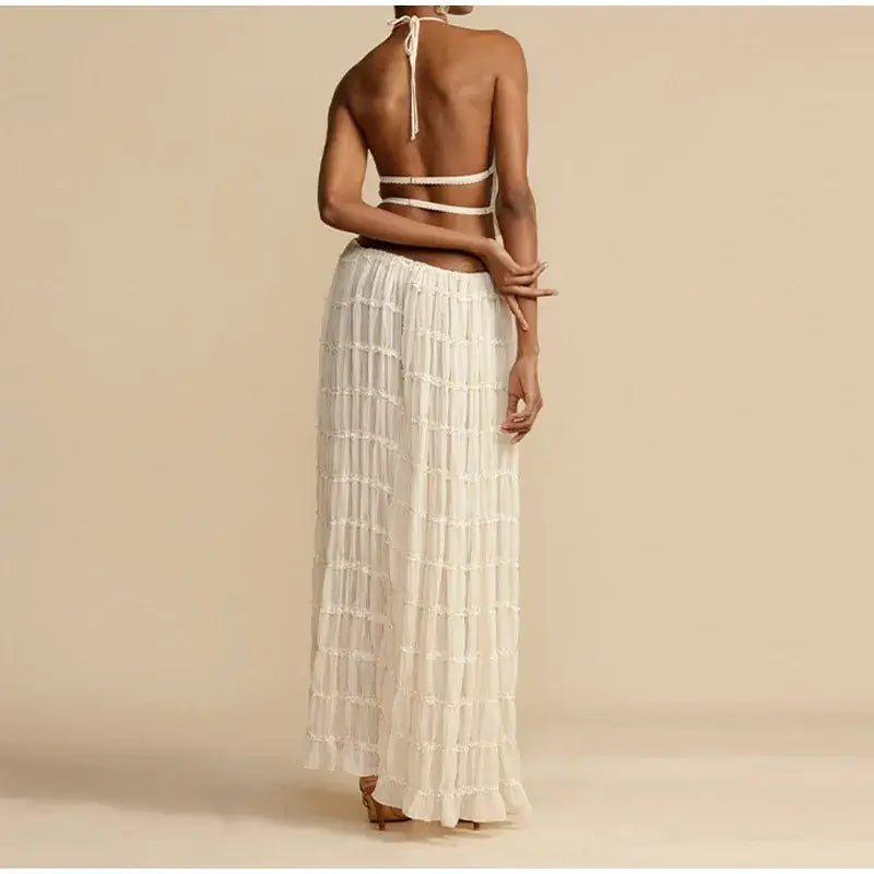 Hang Neck Long Skirt 2 Piece Set - Darla