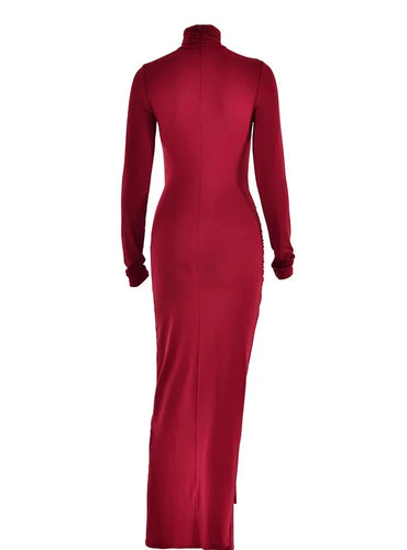 High Neck Long Sleeve Bodycon Dress - Judy