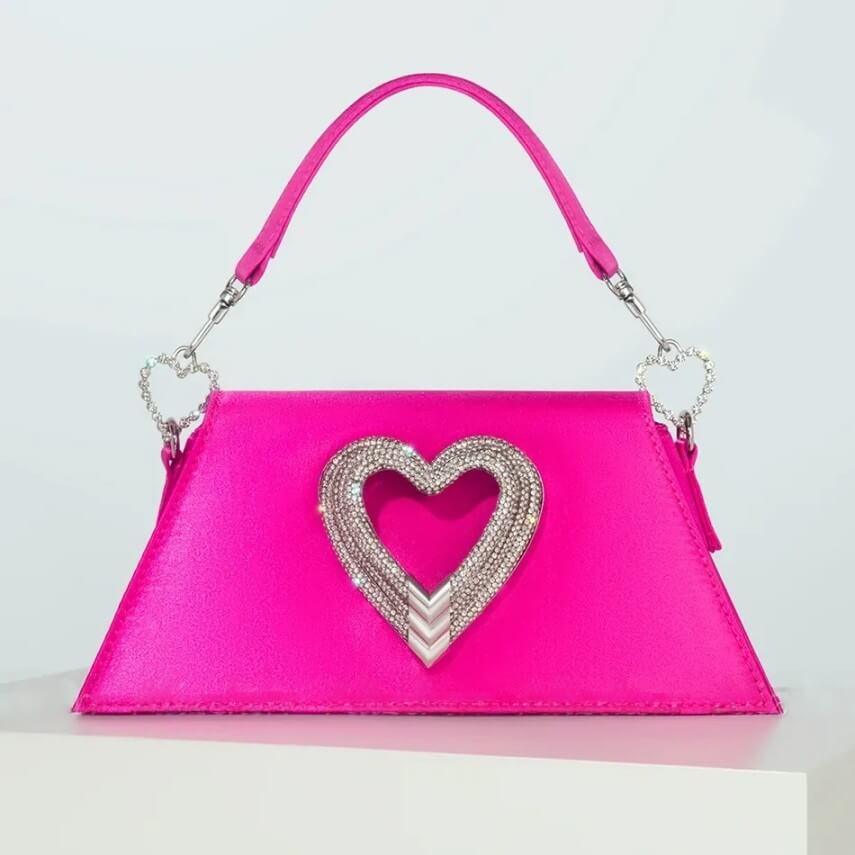 Heart Shaped Satin Handbags - Livian