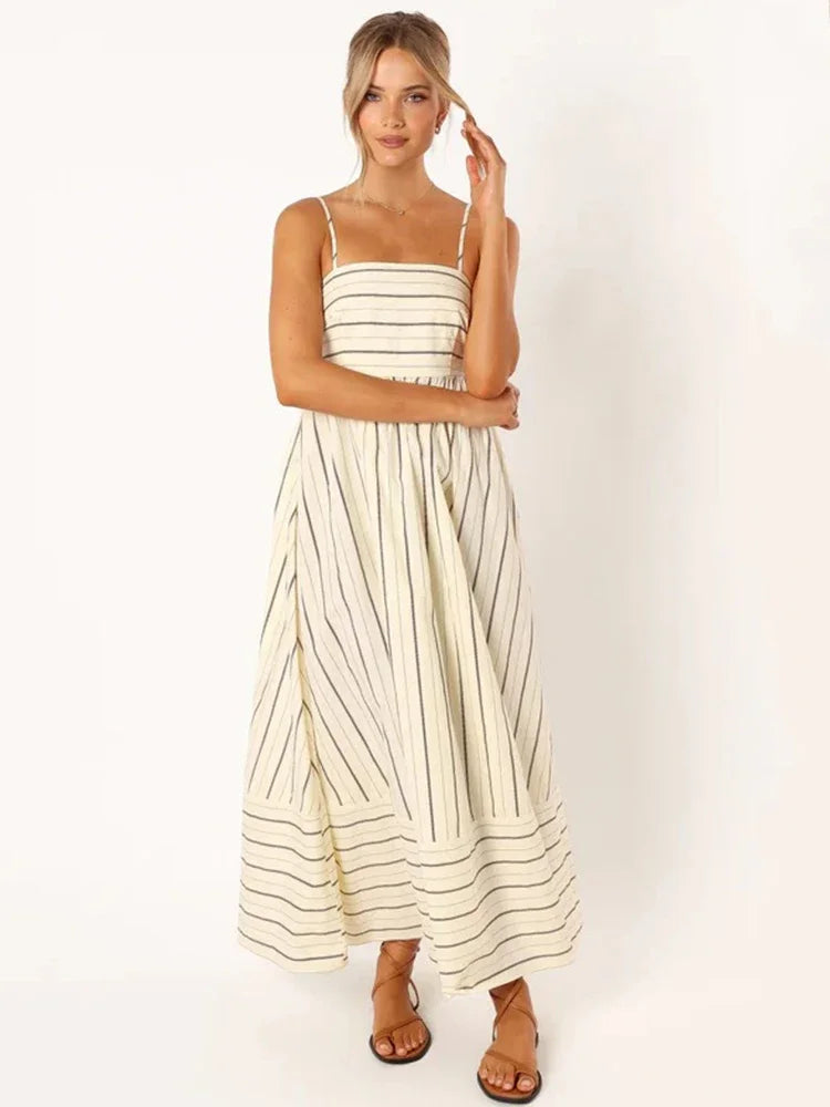 Striped Cut Out Dress - Leslie