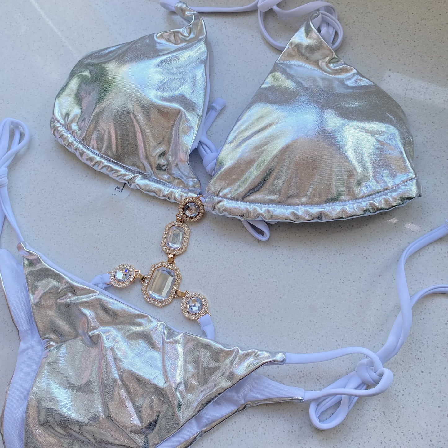 Sexy Silver Rhinestone Bikini - Ravana