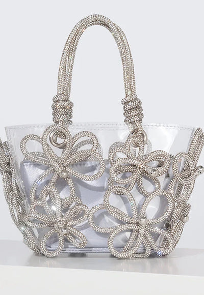 Diamond Flower Transparent Bag - Cassia