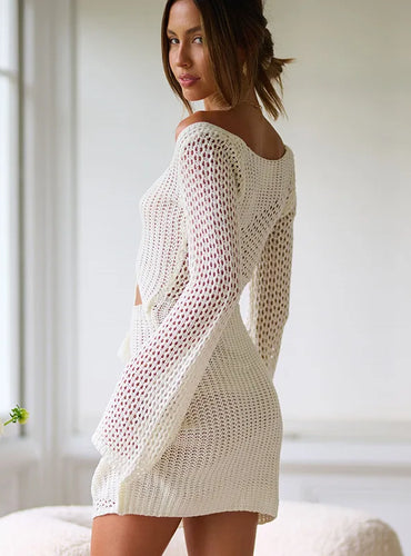 Crochet Tunic Dress Cover-up - Melany