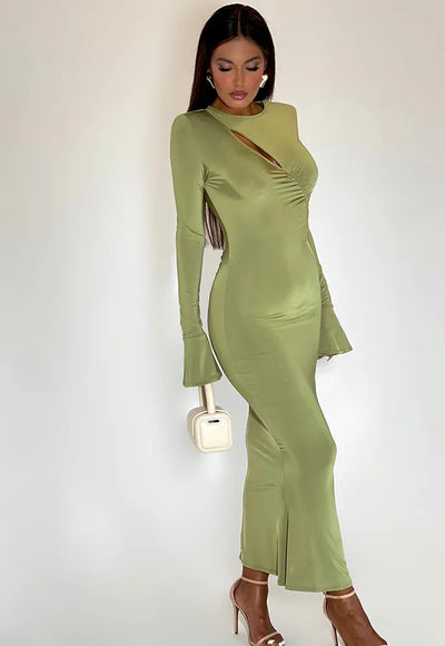 Sexy Bodycon Long Sleeve Cut Out Dress - Beatrice