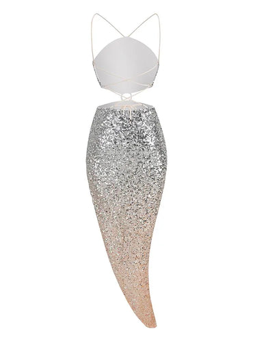 Sexy Backless Gradient Sequins Dresses - Ariel