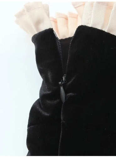 Elegant A-line Velvet Mini Dress - Milla