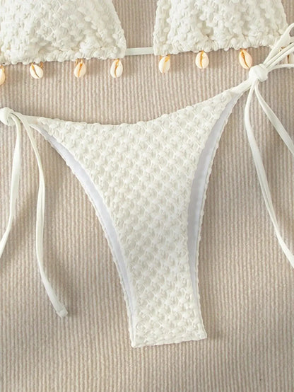 White Shell Design Bikinis Set - Hawaii