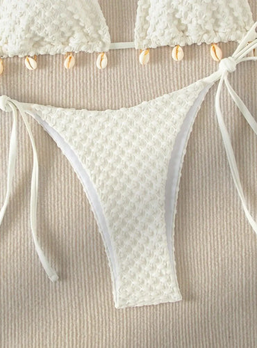 White Shell Design Bikinis Set - Hawaii