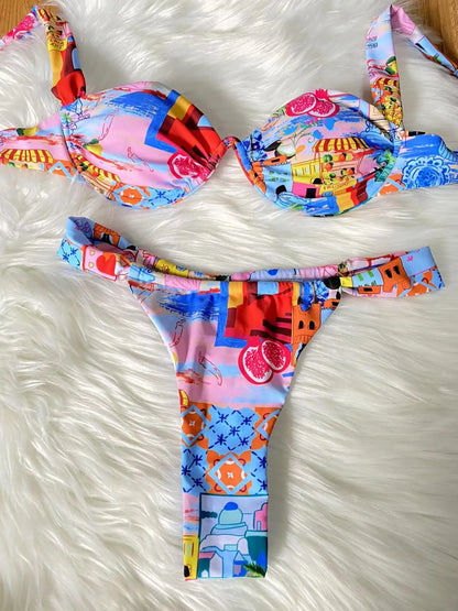 Push Up Print Bikini - Gisele