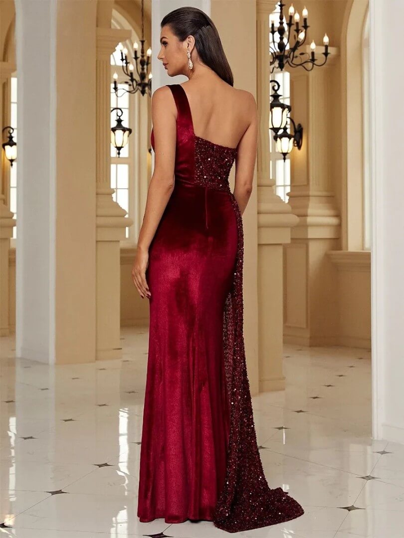 Luxury One Shoulder Evening Dress - Gloria