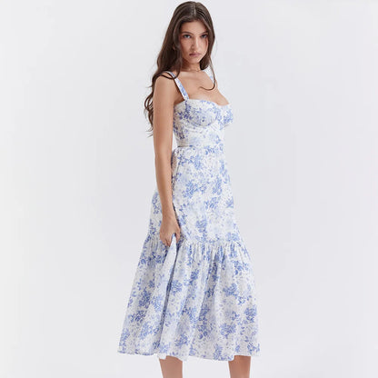 Midi Floral Print Dress - Ariel