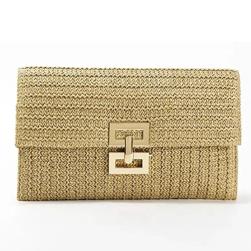 Straw Envelope Evening Party Handbag - Jessica