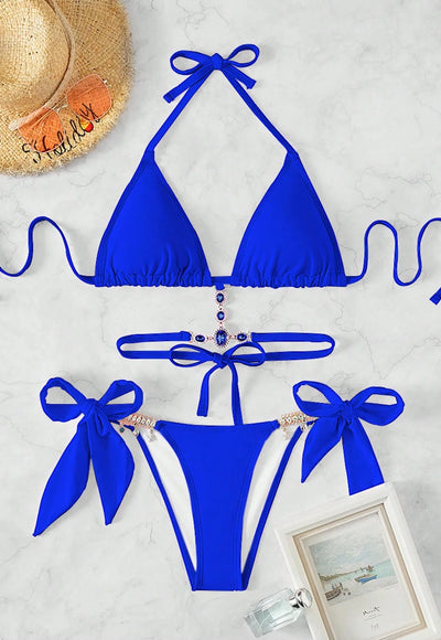 Sexy Criss Cross Bikini Set - Ginna