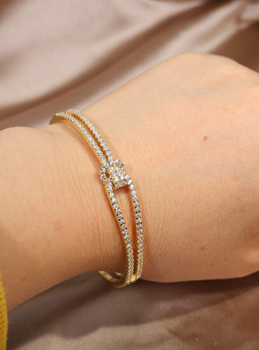 Luxury full zircon knot bracelet - Galia