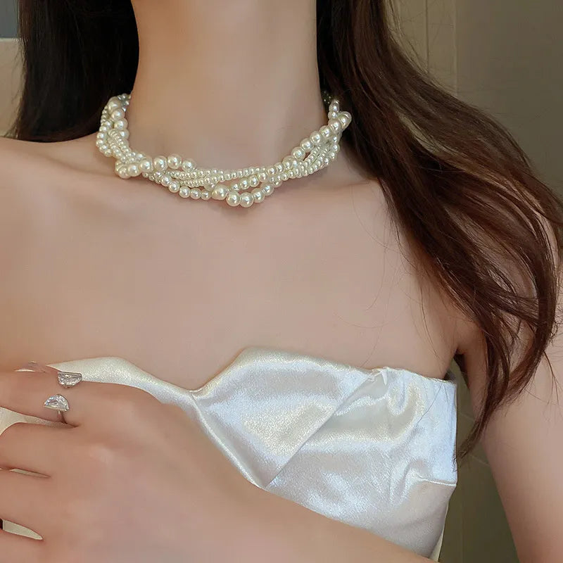 Twining Pearl Choker - Melany