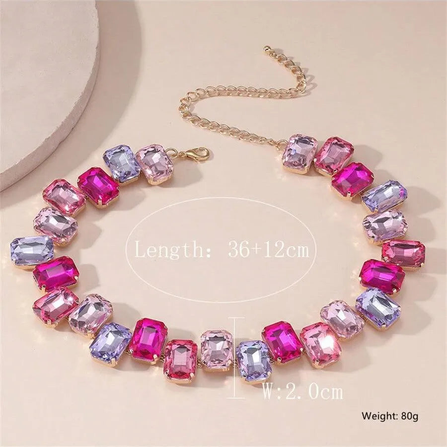 Square Pink Choker - Evelyn