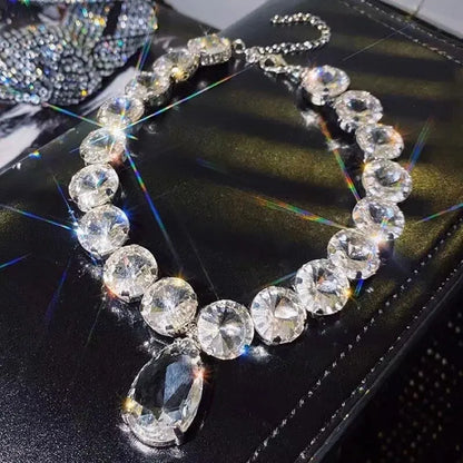 Exaggerated Rhinestone Necklace - Elsie