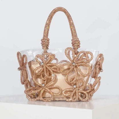 Diamond Flower Transparent Bag - Cassia