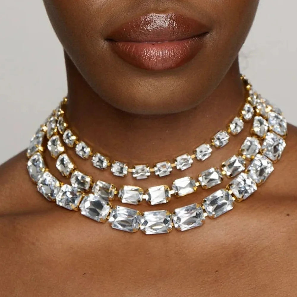 Multi Layer Crystal Choker - Shaira