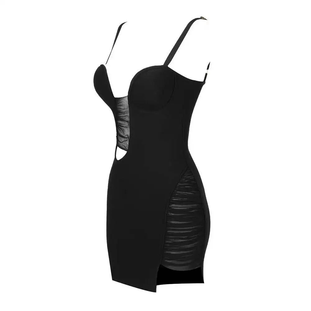 Sexy Black Hollow Out Dress - Mia