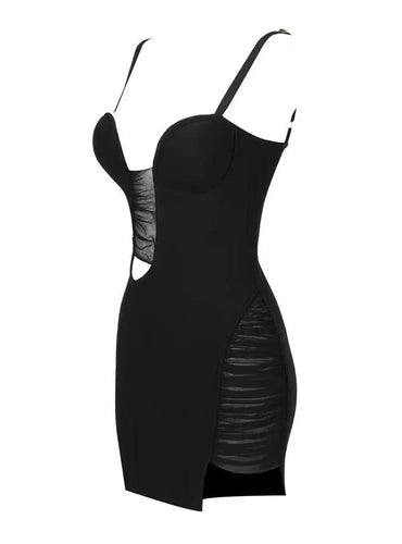 Sexy Black Hollow Out Dress - Mia